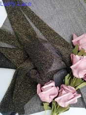 Ouro Lurex Mesh Tulle Metallic Lace Fabric para a camisa de assentamento fêmea