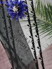 O tule da letra preta de matéria têxtil da casa reuniu Mesh Fabric