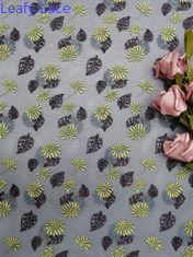 Tule metálico colorido do bordado do voile do laço 3D de 125CM tela floral