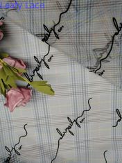 O teste padrão da letra do OEM reuniu Mesh Fabric Printed Tulle Lace