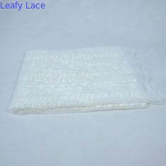 Largura branca de Mesh Embroidery Wedding Dress Fabric 125cm do tule