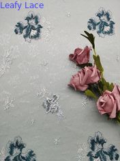 Tecido de renda bordado de 120-130 cm para festa de casamento, desfile de moda