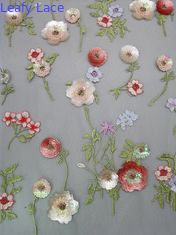 a lantejoula 3D colorida bordou a tela que Seuqin floral perlou a tela do laço