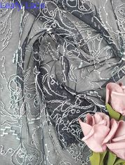 Guarnição do laço da tela de Dot Tulle Embroidered Polyester Lace para o véu do casamento