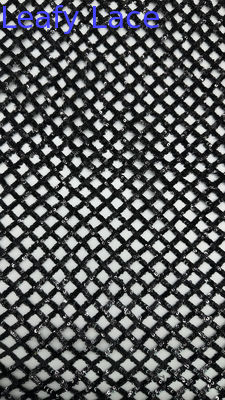 100% Polyester All Sequin Black Sequin Embrroidered Fabric Plaid For AW Season For Gowns