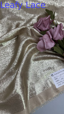 Gold Color Metallic Lace Fabric For Gowns Luxury Intricate Embroidery Party Dresses