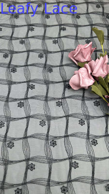 Luxury Embroidered Mesh Lace Sheer Soft Tulle With Delicate Floral Stitching For Elegant Evening Gowns