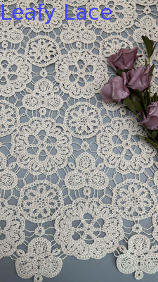 Crochet Corded Lace Fabric Polyester Cotton for Wedding Dresses