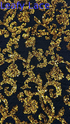 Tree Branch Sequin Fabric For Embroidered Luxary Customized Design Factory For Gowns Party Dressess