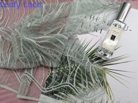 French Chantilly Eyelash Metallic Lace Fabric With Scallop