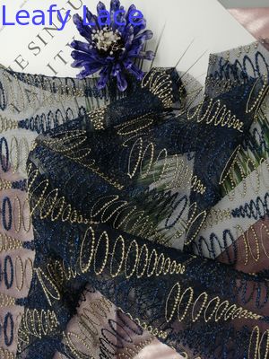 Yard Embroidered Lace Geometric Mesh Fabric For Girls Dresses