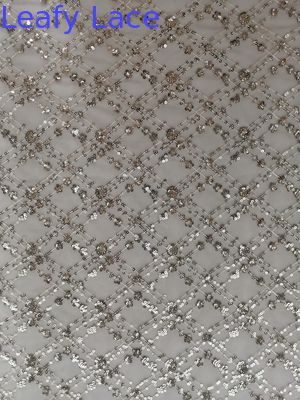 Gold Floral Sequin Embroidered Fabric