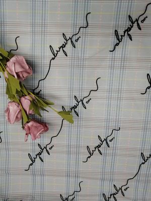 OEM Letter Pattern Flocked Mesh Fabric Printed Tulle Lace