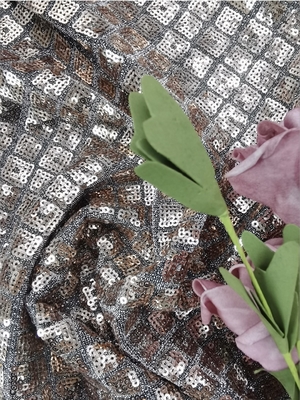 Polyester Sequin Embroidery Fabric Sequin Lace Fabric For Party Dress