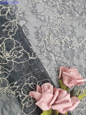 Tela floral frondosa bordada OEKO TEX Standard 100 do laço 3D para a costura