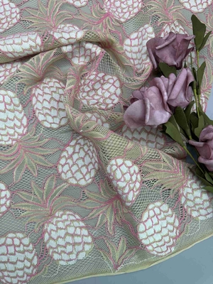 Largura do desgaste 140cm das crianças de Tone Corded Lace Fabric For do abacaxi dois