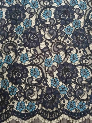 57" dois Tone Floral Corded Lace Fabric para a roupa das mulheres