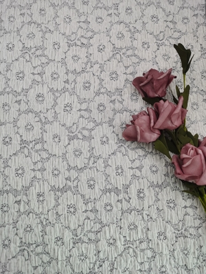 49 polegadas de cor branca de alta qualidade espandêx floral tecido de renda para roupas de senhoras vestidos de mulheres