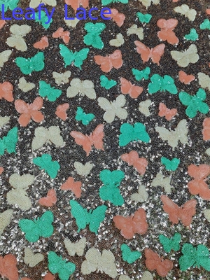 Tecido bordado de lenço de flores de corante para designers de moda de alta qualidade