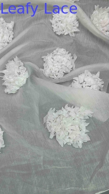 3D Laser Out Rose Fancy Fabric By The Yard colorido bordado de tecido vestido de senhora para marcas de vestuário