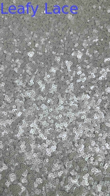 51 polegadas Cor de marfim de alta qualidade de contas circulares Sequin rede bordado renda vestido tecido para vestido de noite