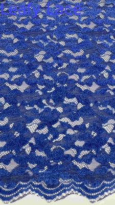 Cor azul claro Chenille fio floral bordado bordado tecido renda pelo pátio vestido para a moda