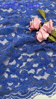 Cor azul claro Chenille fio floral bordado bordado tecido renda pelo pátio vestido para a moda