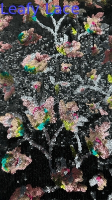 Rolo de tecido de lenço de algodão bordado e de malha para decoração de vestidos