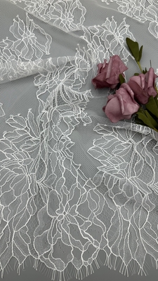 100% Nylon Francês Chantilly Endereço de Endereço Leve Com Design Floral Para Vestido Feminino