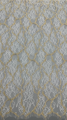 Temporada Primavera e Verão Chantilly Francês Bicolor Filamento renda com desenho floral com Cotoveladas Cachoeira Leve Para Vestido de Moda