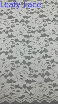 55 polegadas Largura Nylon Spandex Branca Cor Estiramento Floral Design Elástico Tecido de renda com conchas Para moda mulheres vestimenta