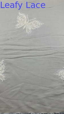 Fabrica de renda bordada de borboleta elegante e durável para casa