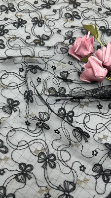 Para as senhoras luxuosa flor lenço bordado tecido renda tecido para casamentos e aniversários ocasiões