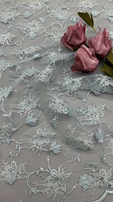 Sequin Embroidery durável e elegante Flor luxuosa Sequin Embroidery tecido renda tecido casamento aniversário ocasiões belo vestido