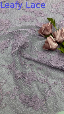 Embroquiagem de lantejoulas com contas Fabricação de bordados de flores de renda luxuosa durável e elegante Fabricação de renda Fabricação de lantejoulas Casamento Cerimónias de aniversário Fabricação de lantejoulas com contas de alta qualidade