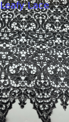 Luxury Shine Sequin bordado tecido de renda elegante tricô de luxo 3D bordado de flores tecido renda tecido jantar aniversário ocasiões de alta qualidade para mulheres tecido