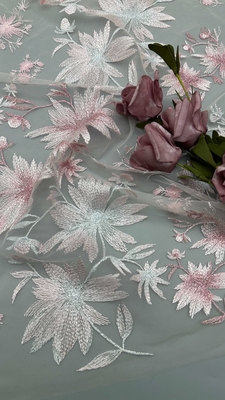 Tecido de renda floral 3D Fabrica de bordados de luxo durável e elegante Casamentos Aniversários ocasiões Fabrica de renda de bordados de alta qualidade