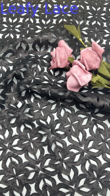 Tela metálica de bordados de lenços umedecidos e elegantes para vestido de casamento