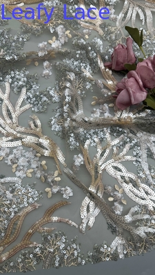 Tecido de renda de bordados de lenços de folhas de lenço durável e elegante Tecido luxuoso Festa de casamento Ocasiões Tecido de bordados de lenços de folha de lenço