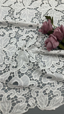 Tecido de renda 3D Floral Elegante Bordado Tecido Laser Tech Festa Estilo de luxo Tecido de renda