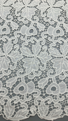 Tecido de renda 3D Floral Elegante Bordado Tecido Laser Tech Festa Estilo de luxo Tecido de renda