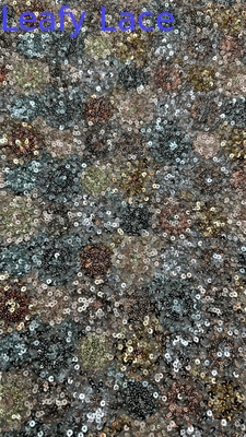 Tecido bordado colorido 100% poliéster estilo lenço para vestido de desfile de moda