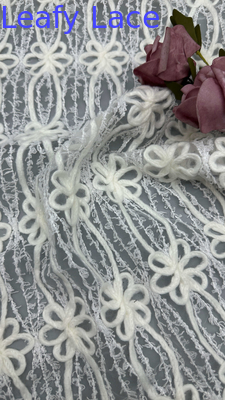 Tecido de renda de cordas de folhas Luxurioso Respiração e Elegante Festa de Casamento Tecido de renda