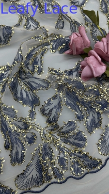 Tecido de renda metálica de alta qualidade Elegante Casamento Tecido bordado 60 Yards