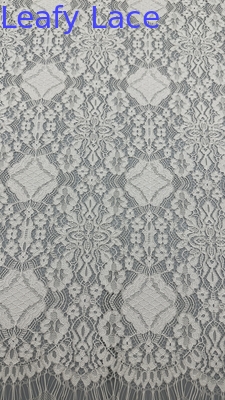 Fabrica de renda de bordados de folhas Branco Elegante Para vestido de desfile de moda