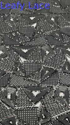 Folhas 3D Floral renda Tecido bordado Tecido Elegante E Respira Sequin renda Tecido de ocasião de luxo