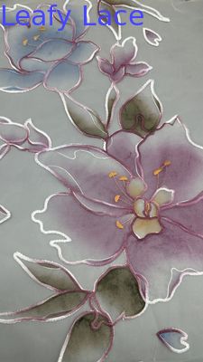 Tecido de malha de renda impressa leve perfeito bordado para vestidos de noiva