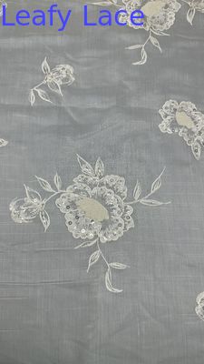 Tecido 3D de malha floral de túla Respirar malha de renda Tecido de folhas de lenço