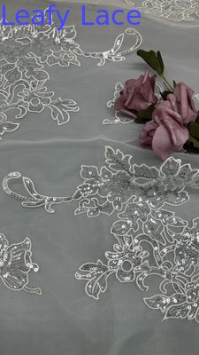Luxury Sequin Tecido bordado Tecido renda Tecido Novas coleções para roupas Vestes e design de moda