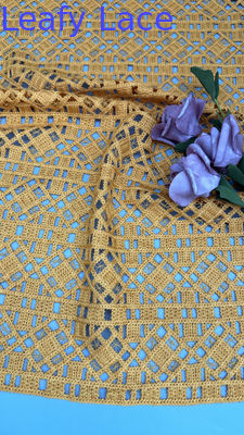 Tecido de renda de cordão de alta qualidade elegante para a senhora padrão amarelo nova moda para roupas vestidos